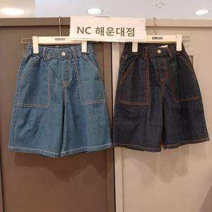 [오후]얇고 시원한 5부 와이드핏 데님팬츠 OHTH25401