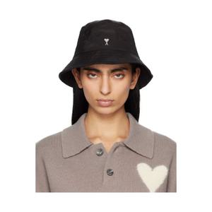 AMI Paris 버킷햇 블랙 아미 드 꾀흐 스터드 버킷햇 251482F015003