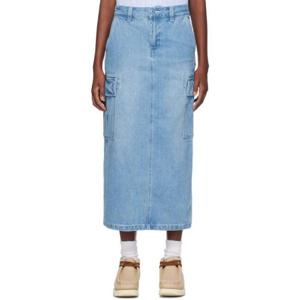 BAPE 스커트 인디고 블루 데님 미디 스커트 232546F092000