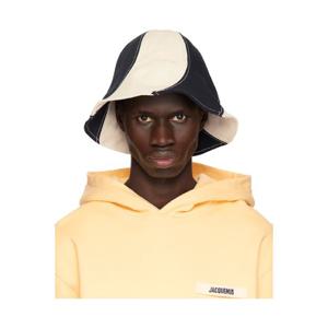 쟈크뮈스 버킷햇 오프 화이트   네이비 르 밥 젤라토 버킷햇 251553M140015