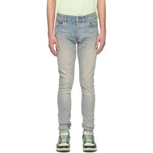 아미리 청바지 블루 샷건 데님 진 241886M186081