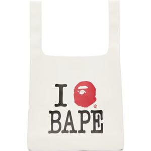 BAPE 숄더백 화이트 아이 러브 베이프 토트백 242546F048008