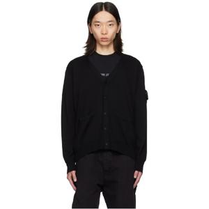 스톤아일랜드 가디건 블랙 패치 가디건 242828M200004