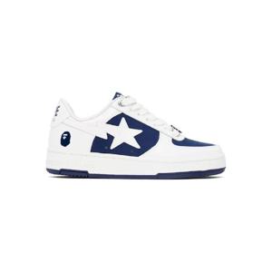 BAPE 스니커즈 화이트   네이비 베이프 스타  6 스니커즈 242546F128013