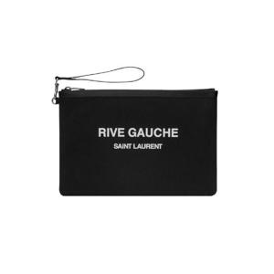 생로랑 리브 고쉬 지퍼 파우치 바이어스 캔버스 느와르 에 블랑 581369-96NAE-1070
