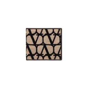 발렌티노 레더 디테일 트왈 아이코노그래피 지갑 베이지 블랙 P0654WAW6ZN