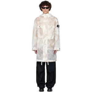 스톤아일랜드 코트 베이지 UV 리액티브 스캔 카모 립스탑 파카 251828M176000