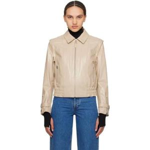 맥케이지 가죽재킷 베이지 아모레 가죽 재킷 241015F064004