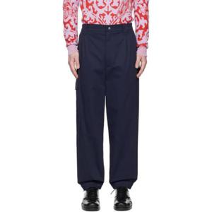 비비안웨스트우드 카고팬츠 네이비 백 도어 컴뱃 카고 팬츠 231314M191008