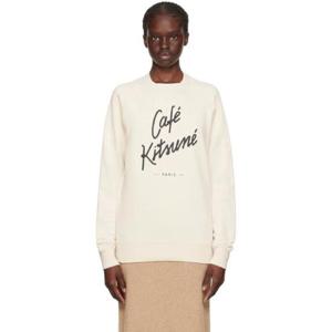 Maison Kitsune 맨투맨 오프 화이트 카페 키츠네 스웨트셔츠 232389F098018