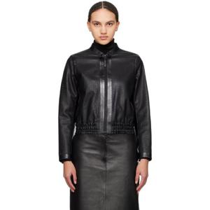 맥케이지 가죽재킷 블랙 노엘리아 가죽 재킷 241015F064007