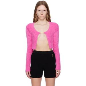 쟈크뮈스 가디건 핑크 르 파피에 라 마이유 네브 망슈 롱그 가디건 232553F095010