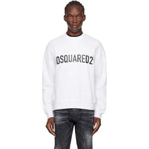디스퀘어드2 스웨트셔츠 화이트 쿨 핏 스웨트셔츠 242148M204004