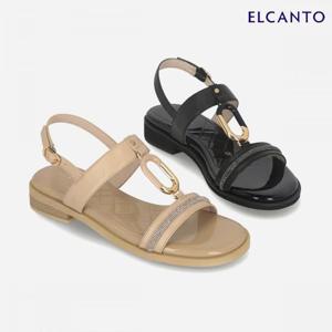 엘칸토  (LCWW49U526) 여성 양가죽 T라인 장식 샌들 2.5cm