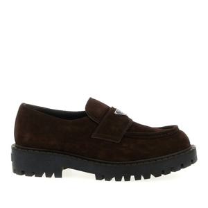 프라다 더블 초콜릿 스웨이드 로퍼 2DE151FG001103 F0003