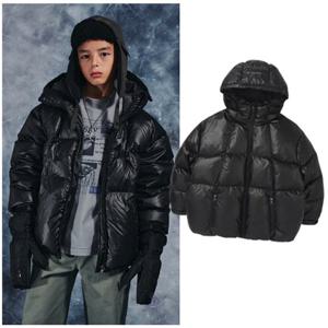 블루테일2 AZH3JP01BK 주니어 남아 여아 블랙 후드 오리털 패딩 초등 덕 다운 점퍼