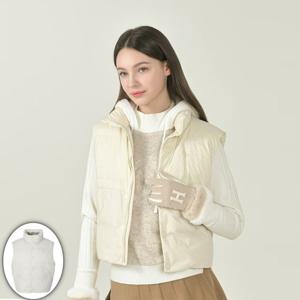 [헤지스골프] 여성 중량 코듀로이 다운 베스트 베이지 HWJU5D753I1