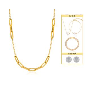 디아골드 24K 순금 루체클립 링크 목걸이+14K 진주 목걸이,팔찌세트+테니스팔찌