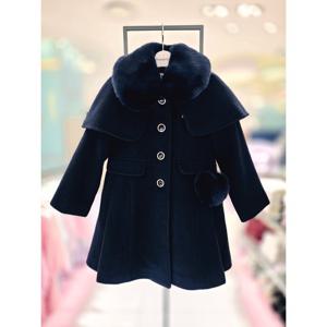 [프랜치켓] 여아키즈겨울코트 네이비 케이프 주름 CT Q55DCC050N5