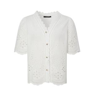 질스튜어트뉴욕   25FW  자수장식 면 반팔블라우스 JSBL5D280WT