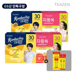 [2+2] 콤부차 진저레몬 30스틱x2박스+자몽쏙 30스틱x2박스