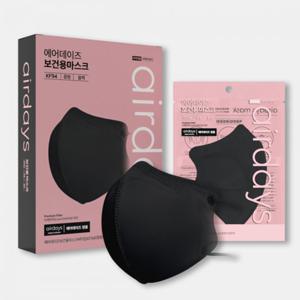 에어데이즈 KF94 블랙 새부리형 보건용 마스크 중형 10매입