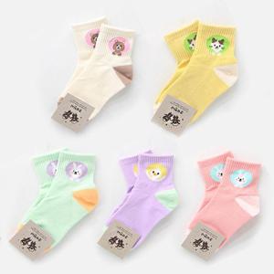 RT 여아 어린이 귀여운 동물 케릭터 컬러 양말 5켤레
