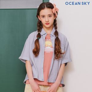 [오션스카이] 여아 밑단 스트링 반팔 셔츠-BBJG5561D0D
