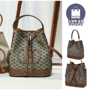 [헤지스]시그니처 패턴 카키 버킷백HIBA4F113K2