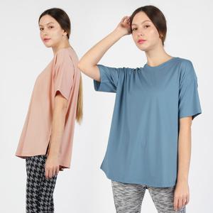 베키 요가복 필라테스 상의 반팔 티셔츠 롱티 커버업 빅사이즈