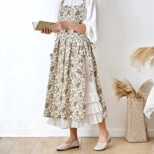 청년리빙 꽃무늬 프릴 원피스 앞치마