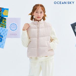 [오션스카이] 여아 글로시 크롭 패딩조끼-CFJG7371D0Z
