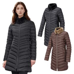 콜핑 여성 가을 구스다운 경량 롱 패딩