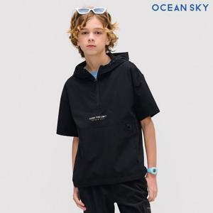 [오션스카이] 남아 절개 후드 반팔 아노락 티셔츠-DBJB5811D03