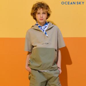 [오션스카이] 남아 절개 후드 반팔 아노락 티셔츠-DBJB5811D0X