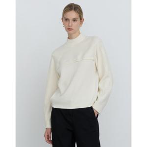 닥스 여성 24FW 울 아이보리 절개 포인트 긴소매 모크넥 티셔츠 DLTS4D001IV