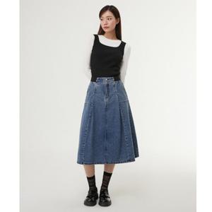 [플라스틱아일랜드][BEIGE]스퀘어넥니트민소매탑PR7KT361