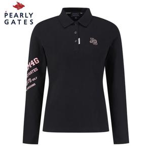 [파리게이츠] 파리게이츠 여성 로고 패치 PK 칼라 긴팔 티셔츠 521E1TO201_BK