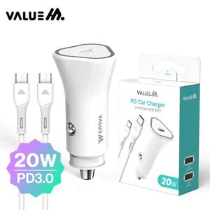 밸류엠 차량용20W(PD3.0)고속충전기(CtoC케이블