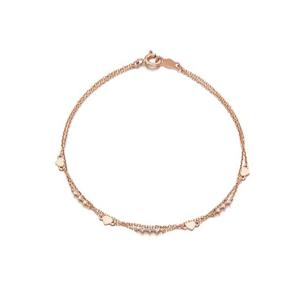 [GB] 하트 화이트 스톤 두줄 14K GOLD 팔찌 LWB17056G