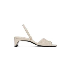 토템 샌들 오프 화이트 스쿱 힐 샌들 241771F125001