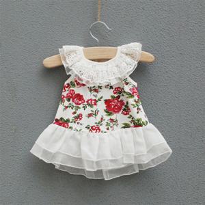 [엠케이] 레드 플라워 레이스 아동 민소매 원피스 313200