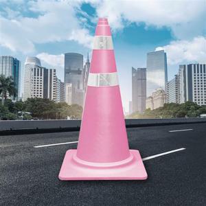 안전표지판 스탠다드 칼라콘 핑크색/주차라바콘 안전 꼬깔 교통콘