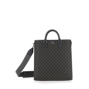 GUCCI 39Ophidia GG Media39 GG 슈프림 캔버스 맨 블랙 앤 그레이 토트백 792118FADJK1242