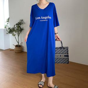 나야홍 / 빅사이즈 506 청량여름티셔츠원피스 DBAU776