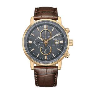 시티즌 CA0843-11H 에코드라이브 크로노그래프 남성 가죽 시계