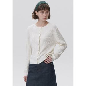 [플랙진]여성 케이블 라운드 넥 가디건 (PWTF1CDL03W)