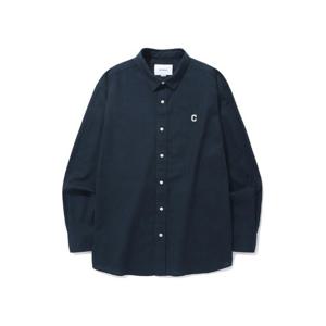 커버낫긴팔티 CQK CO2401SH06-NA 린넨 체인 C 로고 셔츠 네이비