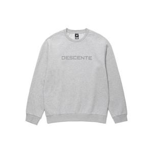 데상트 공용 코튼 기모 컴포트핏 그래픽 맨투맨 AP323UHT93-MGRY