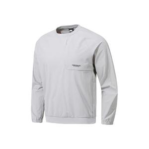 데상트 공용 베이직 가슴 포켓 우븐 맨투맨 AP323TWH91-LGRY